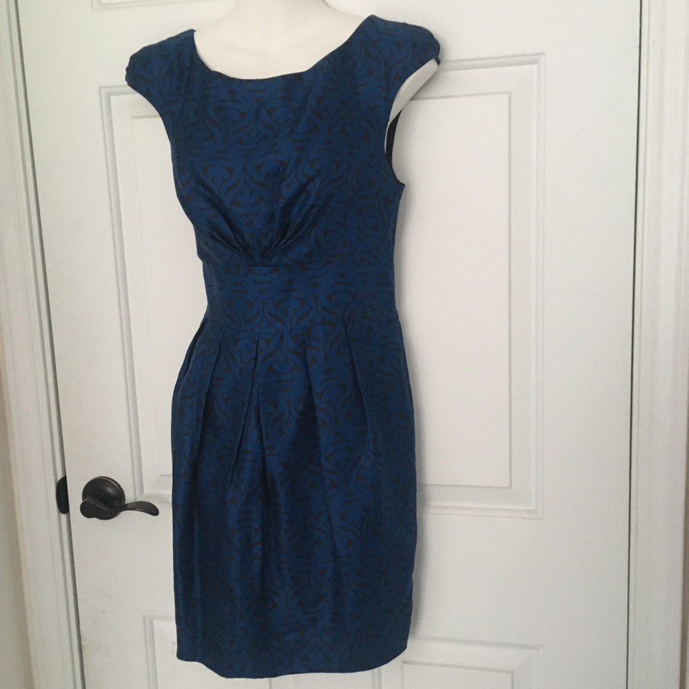 Banana republic blue black print dress, 6